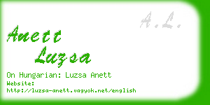 anett luzsa business card